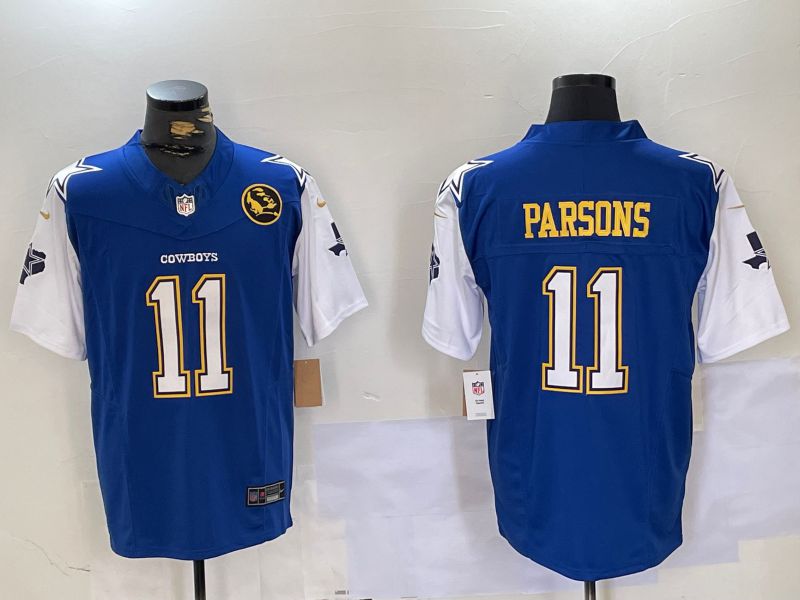 Men Dallas Cowboys #11 Parsons Blue five generations 2024 Nike Vapor Limited NFL Jersey style 1->dallas cowboys->NFL Jersey